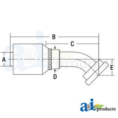 A & I PRODUCTS (HW-C61) Code 61 Flange Head - 45� Elbow 6" x3" x3" A-C6145-12-12-W